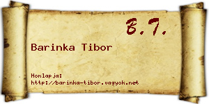 Barinka Tibor névjegykártya